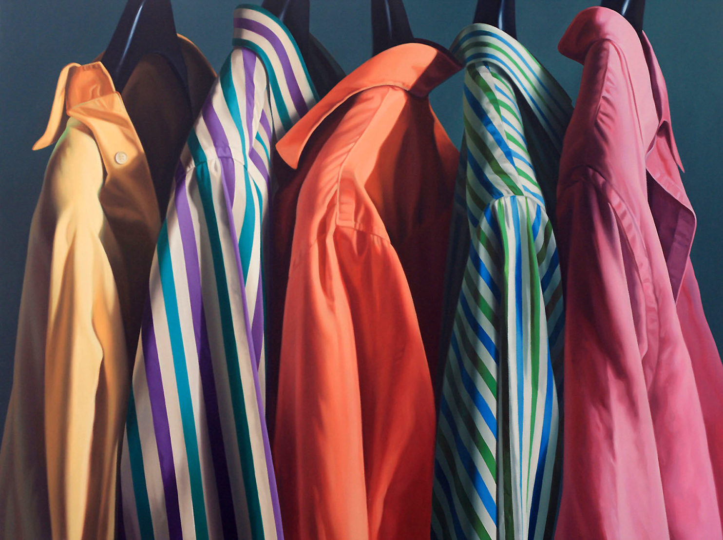 MAGNANI ALBERTO, Camicie in Fila, 2012, Olio su tela, 100x130 cm