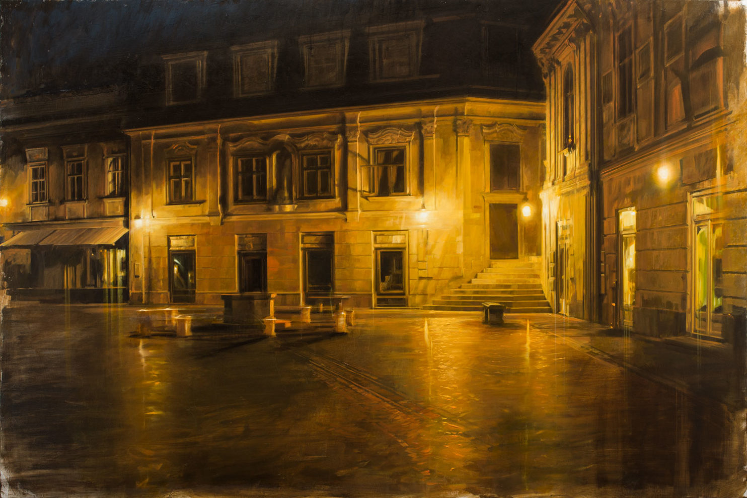 NANNINI NICOLA, Notte in giallo, 2019, olio su tela, 100x150 cm