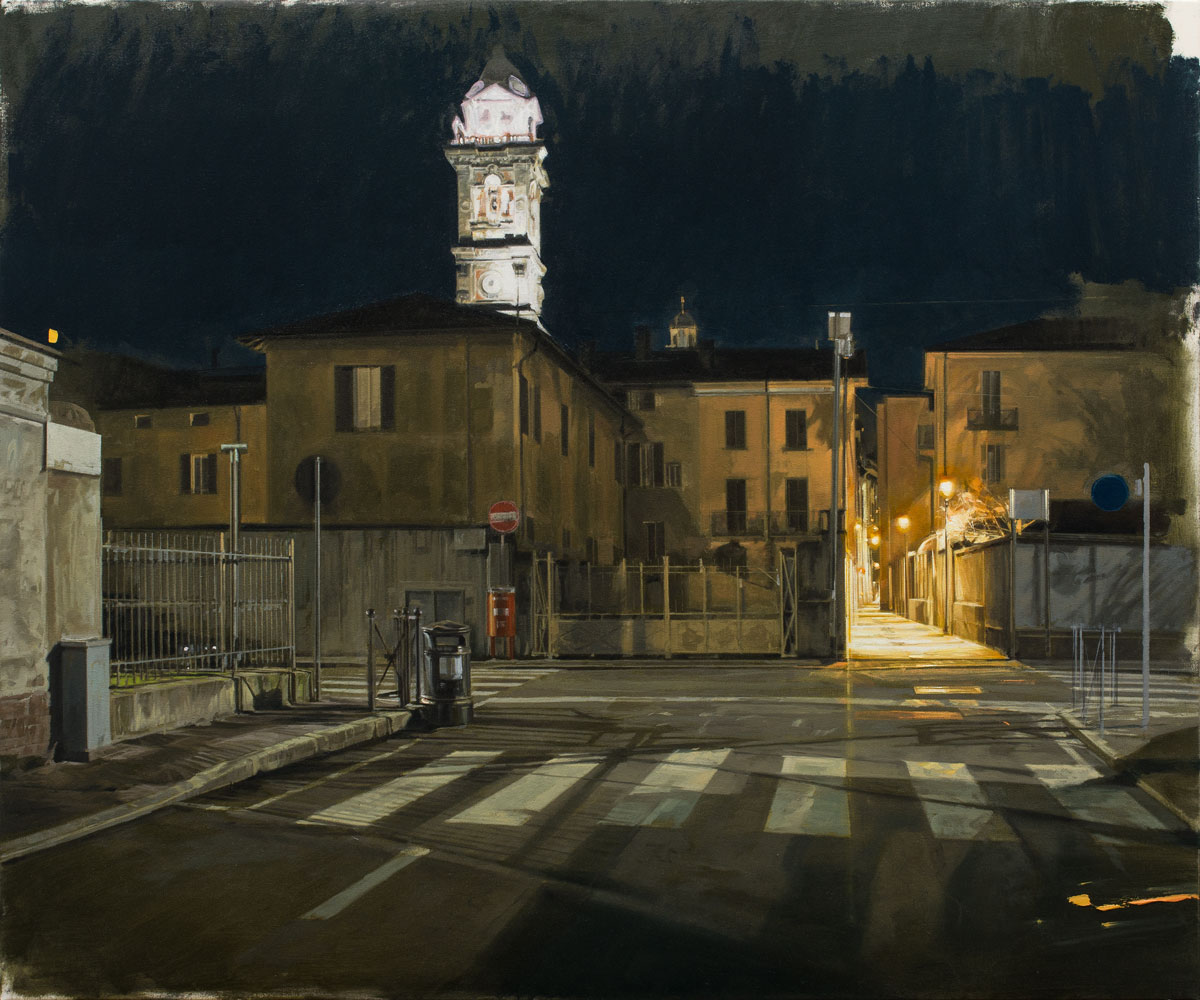 NANNINI NICOLA, Notte, nessuno in giro, 2019, olio su tela, 100x120 cm