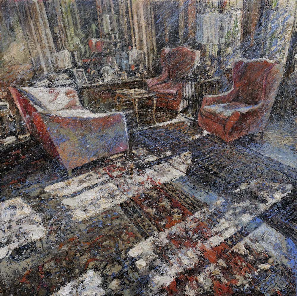 MINOTTO RAFFAELE, A505, Interno, 2016, olio su tavola, 50 x 50 cm