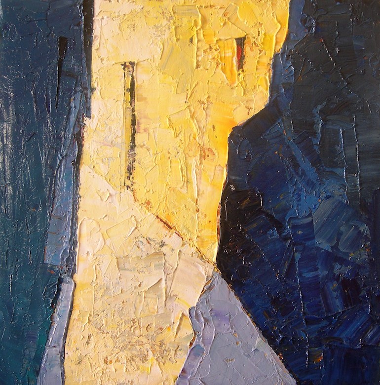 TOMÀS MARTÍNEZ SUÑOL | LLUM GROGA | Olio su tela | 20 x 20 cm | 2014