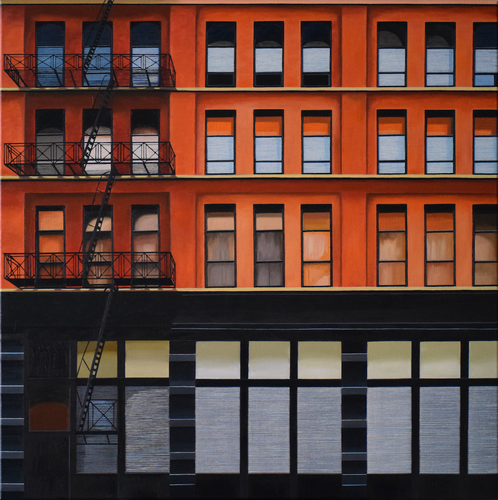 Mezynska Marta, Manhattan, 2018, olio su tela, 100x100 cm
