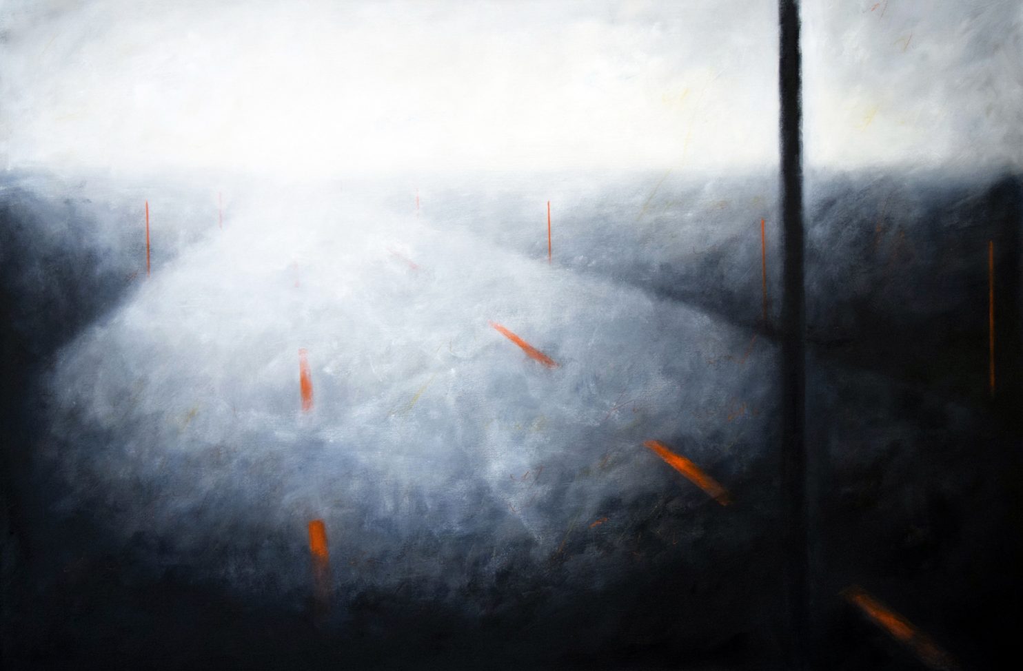 MORALES ERNESTO, Invisible bridges, 2014, oil on canvas, 80x120 cm, Pubblicata Catalogo Invisible bridges