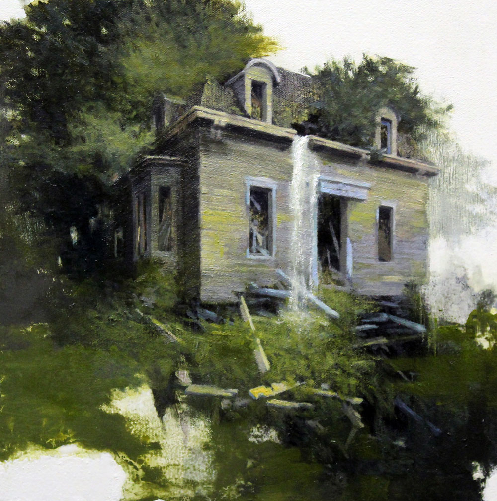 Cane Carlo, Tracce 5856,2019,olio su tela applicata su tavola, 20x20cm