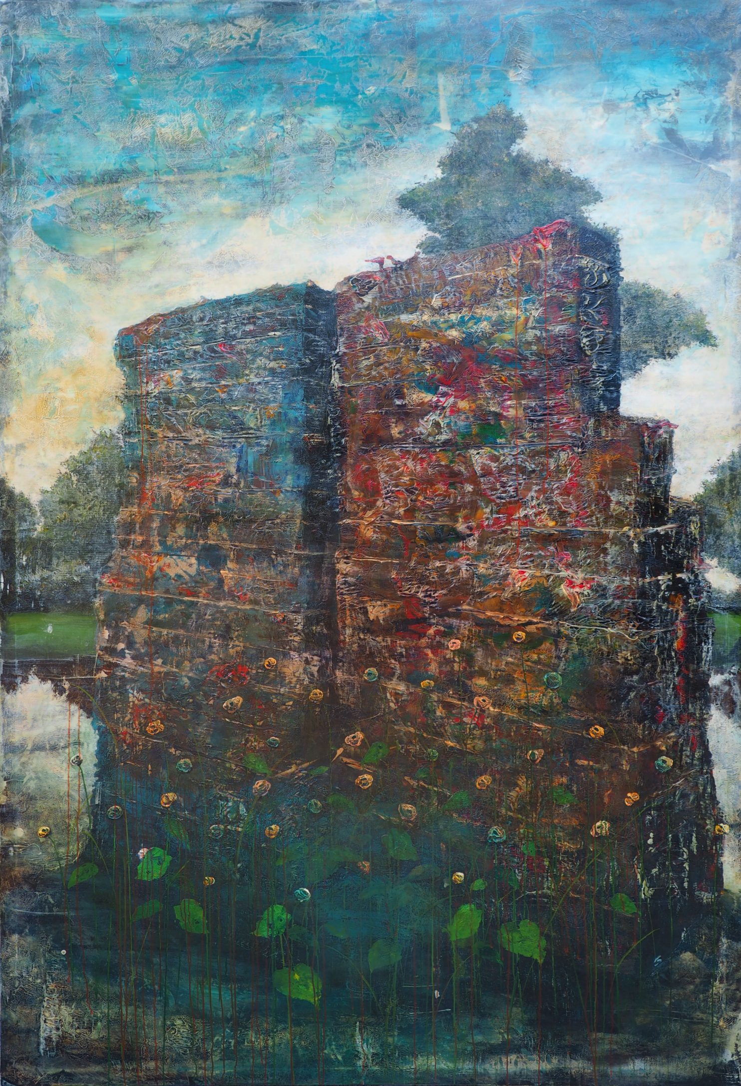 Forbici-Jernej, A big pile of garbage, 2020, acrylic and oil on canvas, 286x196cm