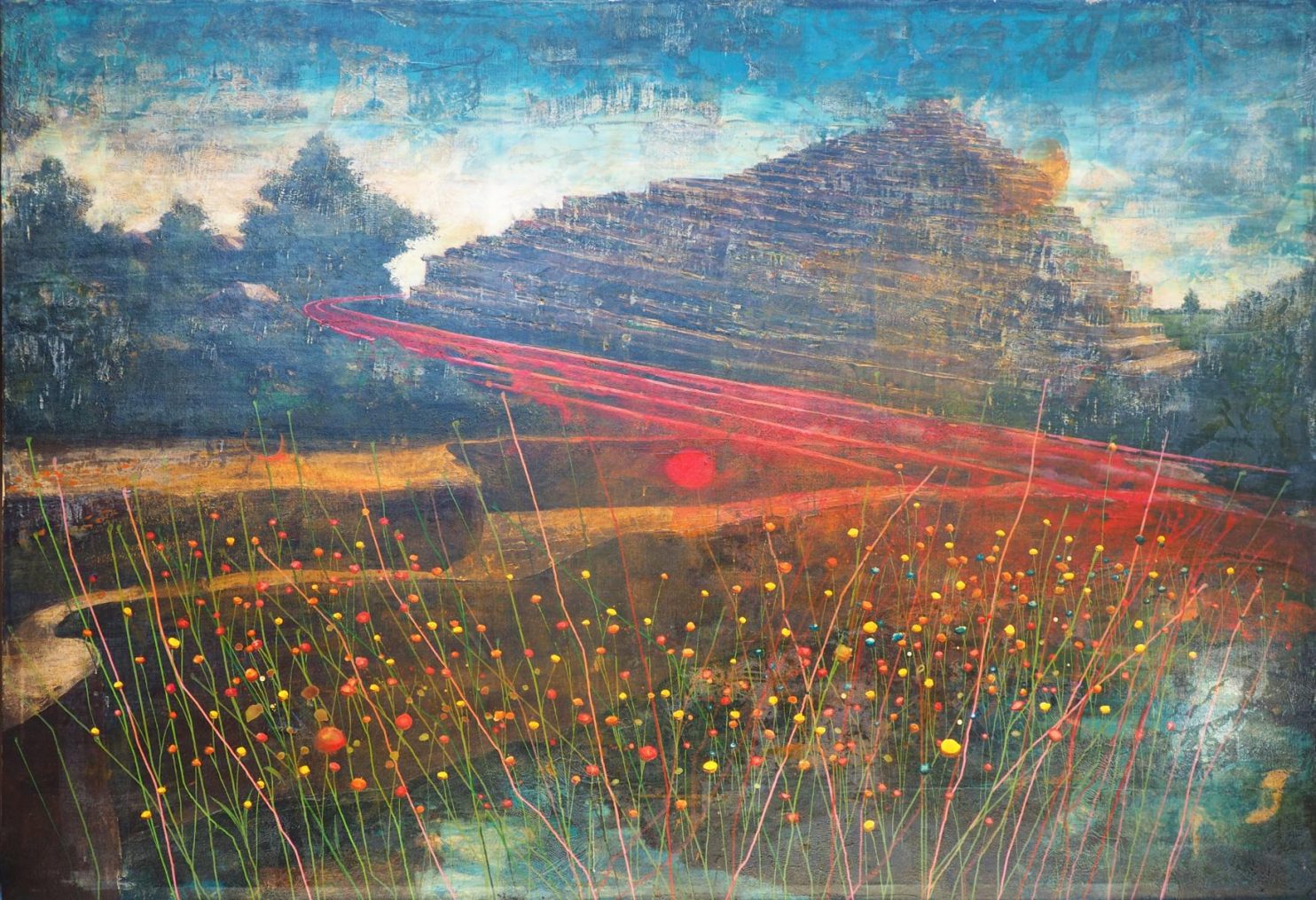 Forbici Jernej, Garbage Mastaba, 2020, acrilico e olio su tela, 196x286cm