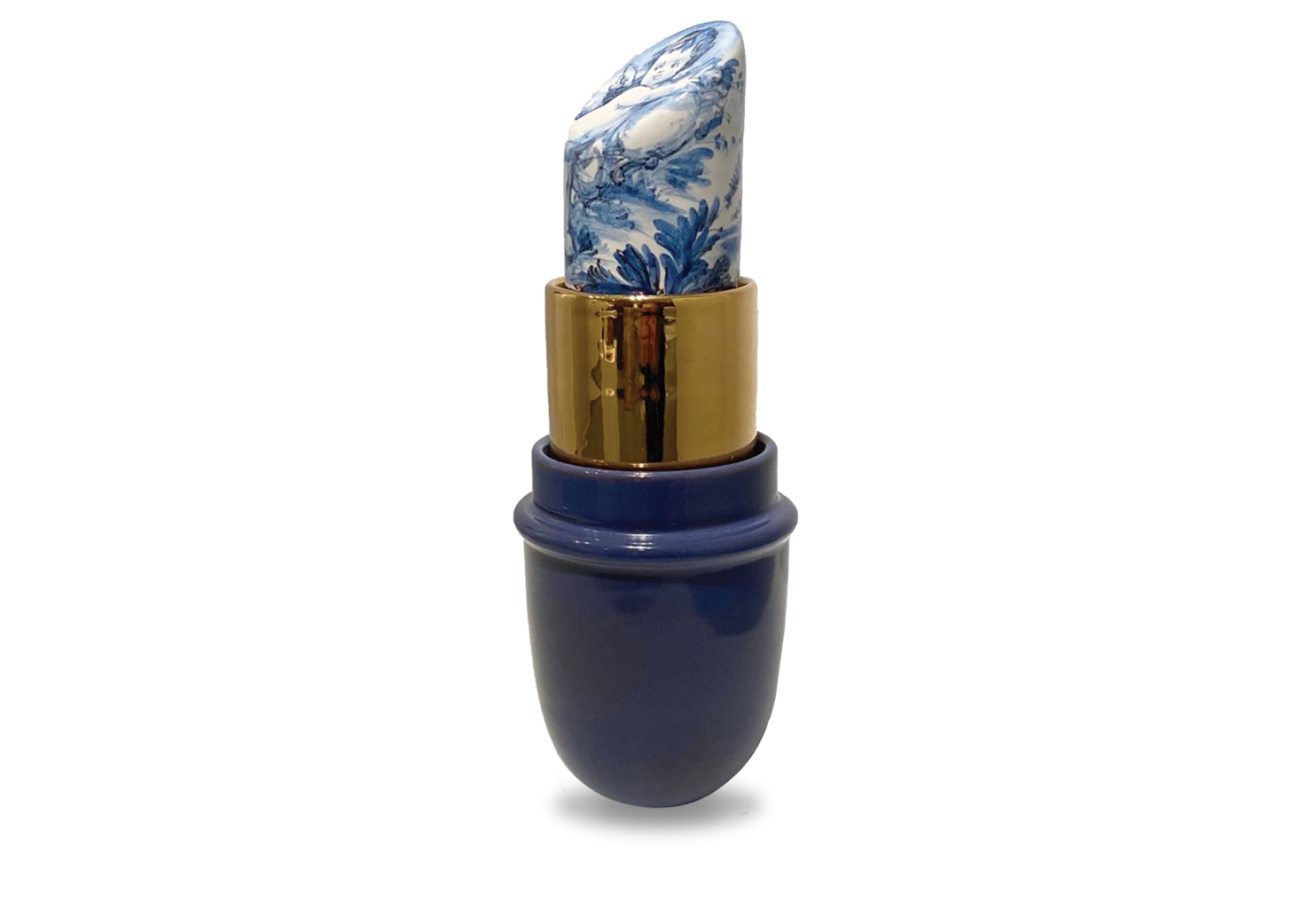 Laveri Giorgio, truka, ceramica di albissola smaltata con intervento al terzo fuoco in oro zecchino, 23x 8 cm