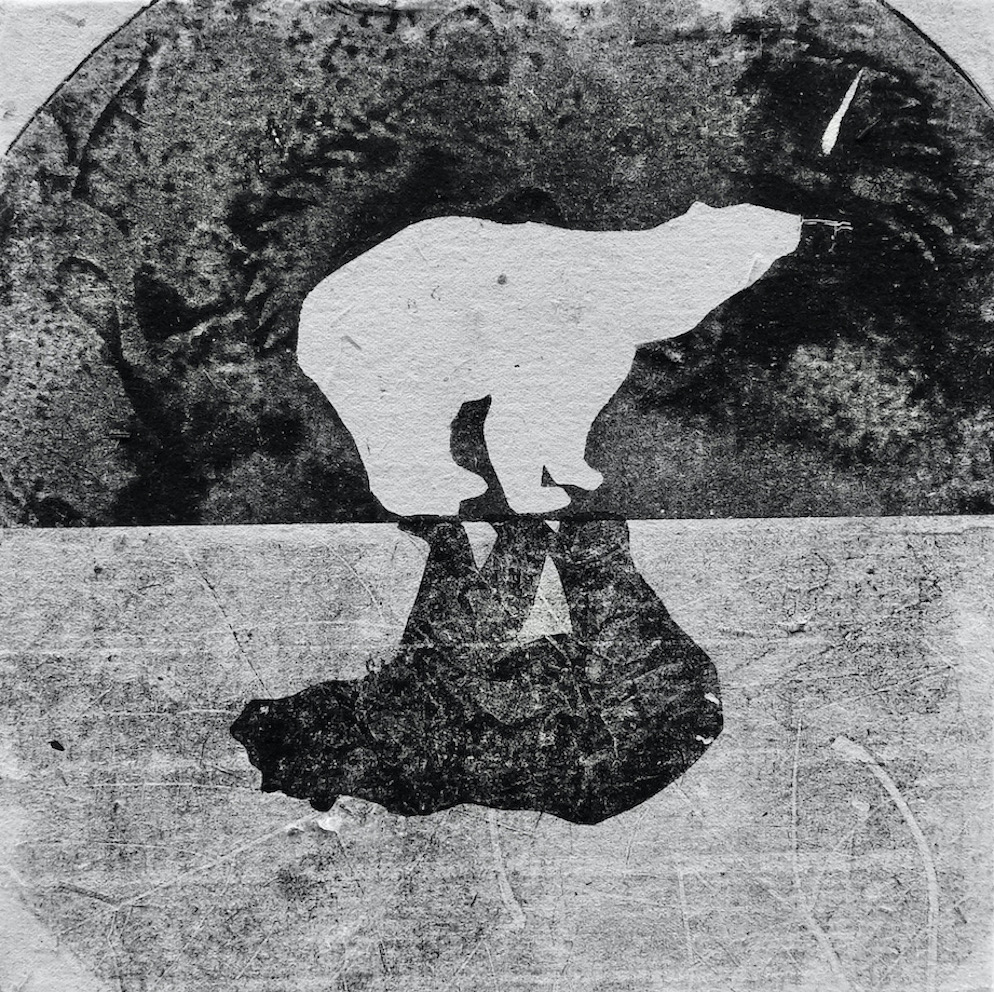 Oldano Giorgia, Yin e Yang, 2021, Monotipo su carta estratta da escrementi di elefante (Sri Lanka), 15x15 cm_1