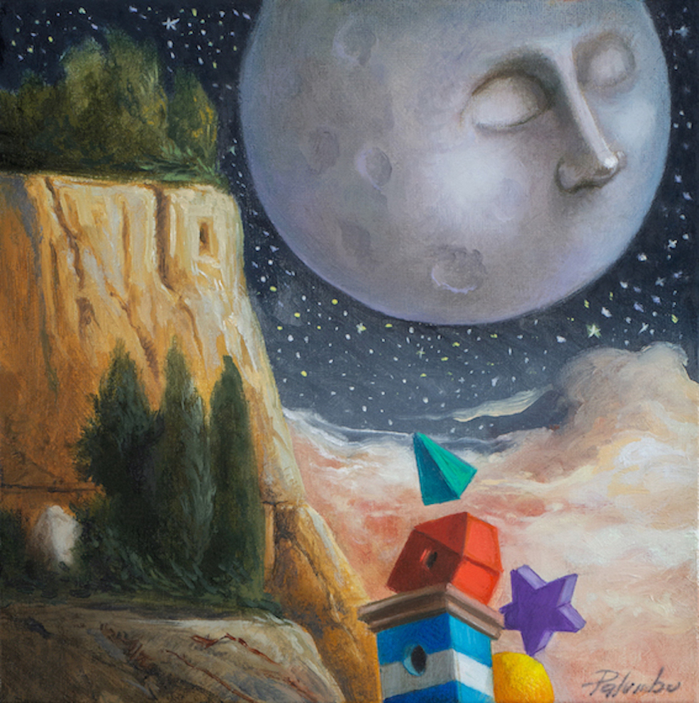 Palumbo Ciro, Notte di luna, 2021, olio su tela, 15x15 cm_AR-57-021_monitor