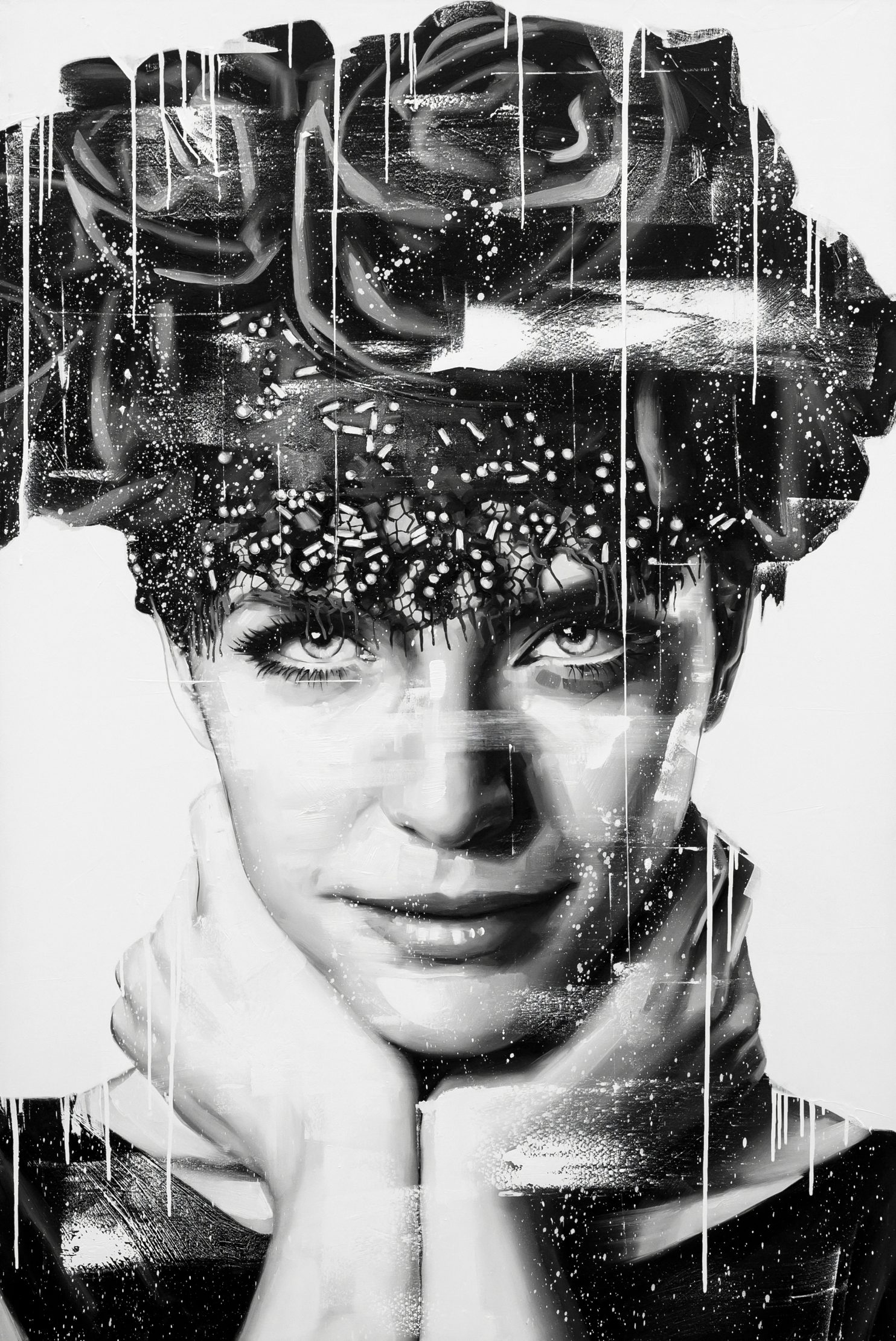 Porzionato Silvio, Moonlight - blackandwhiteseries 05, 2021, olio su tela, 180x120 cm
