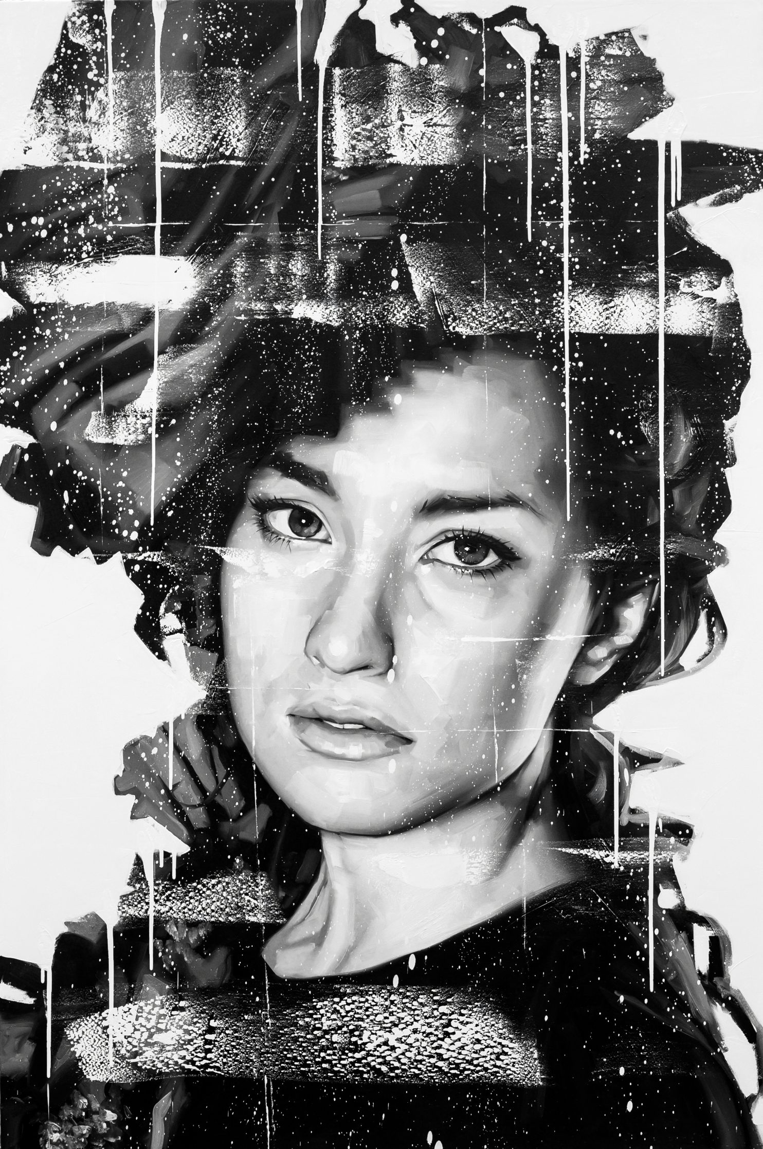 Porzionato Silvio, Moonlight - blackandwhiteseries 04, 2021, olio su tela, 180x120 cm