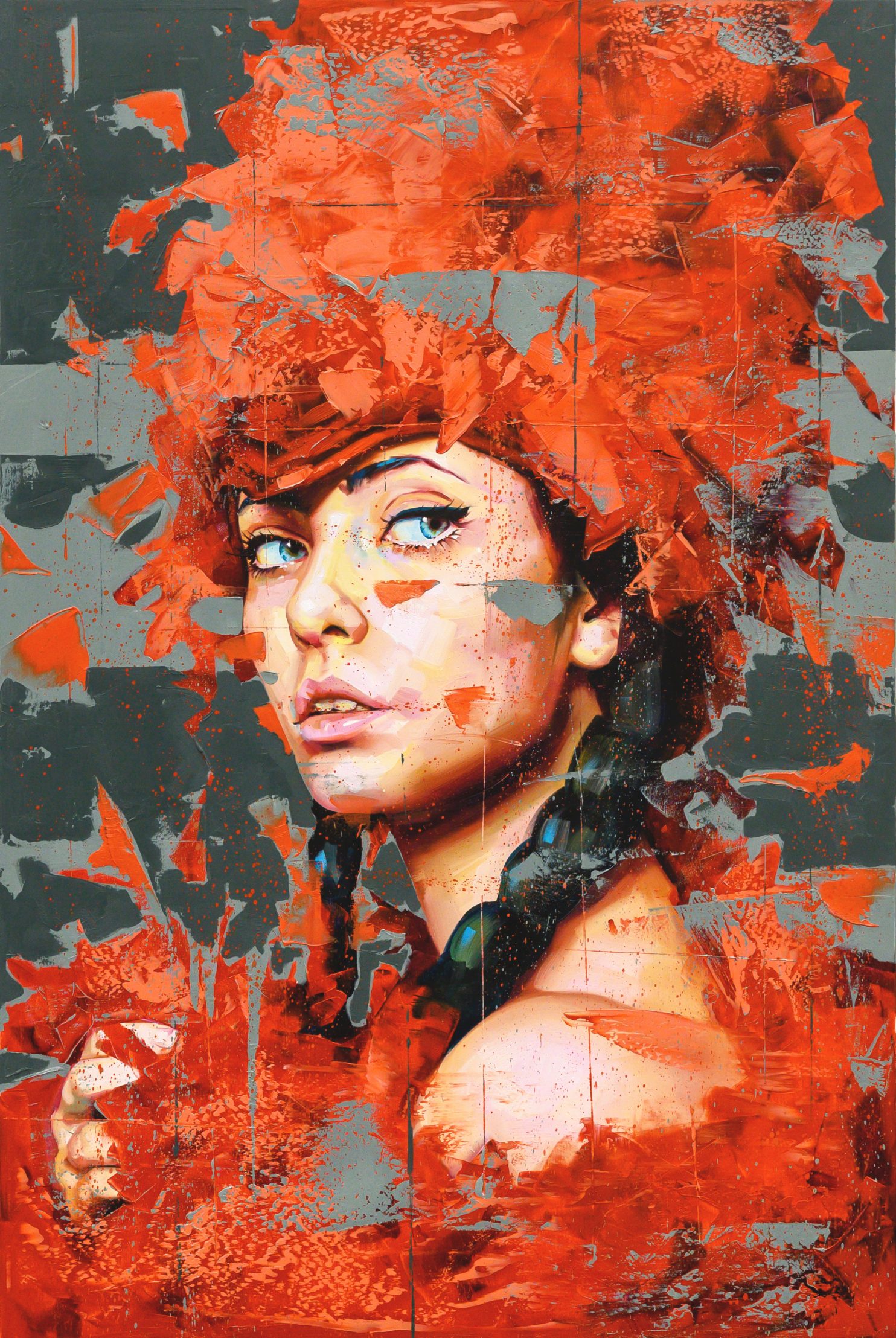 Porzionato Silvio, Dreamers redseries 81, 2021, olio su tela, 150x100 cm