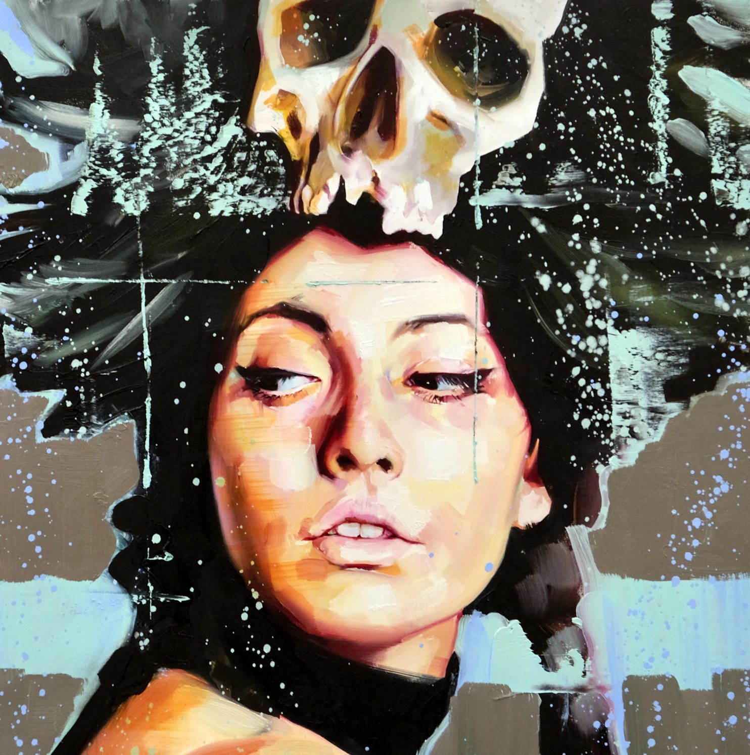 Porzionato Silvio, Ultimo atto - blackseries 36, 2021, olio su tela, 50x50 cm