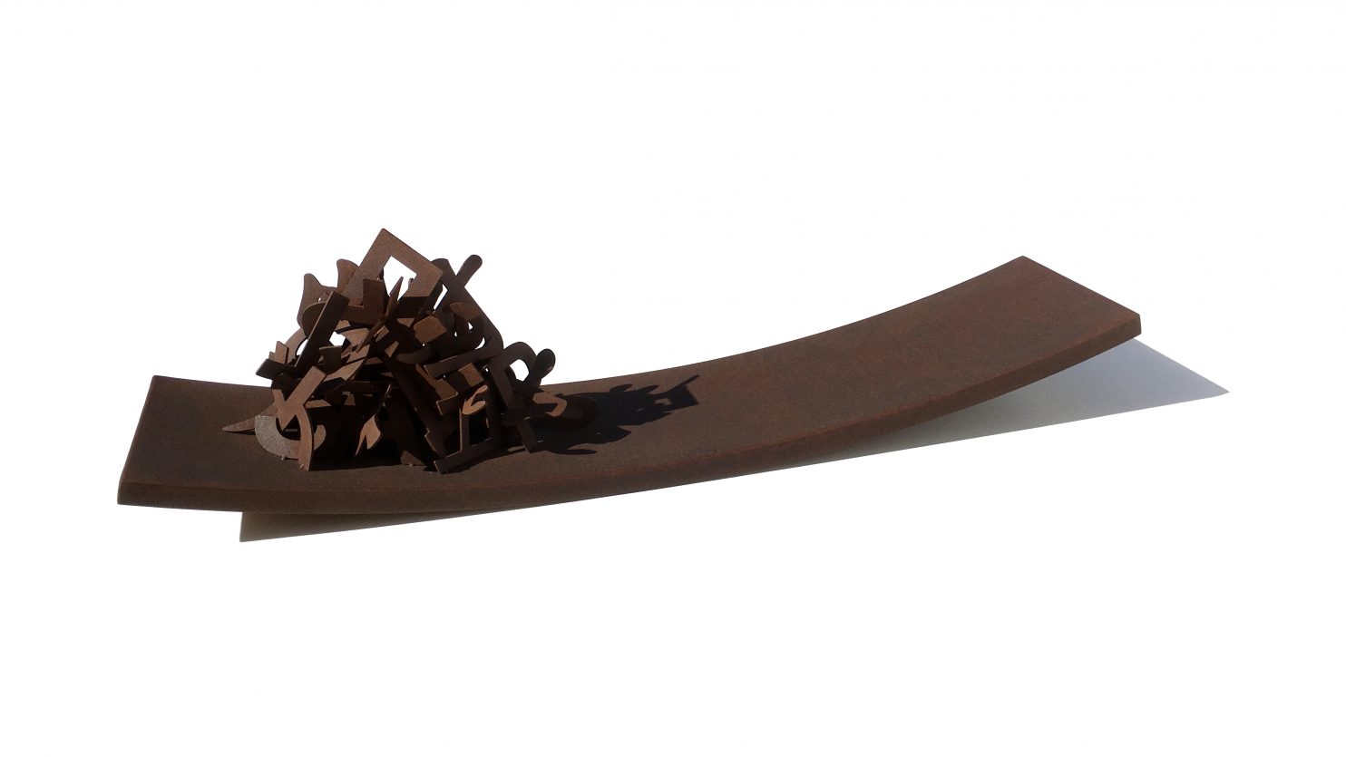 Pulcinelli Rudy, EQUILIBRI, 2015, acciaio corten, 30x120x30 cm