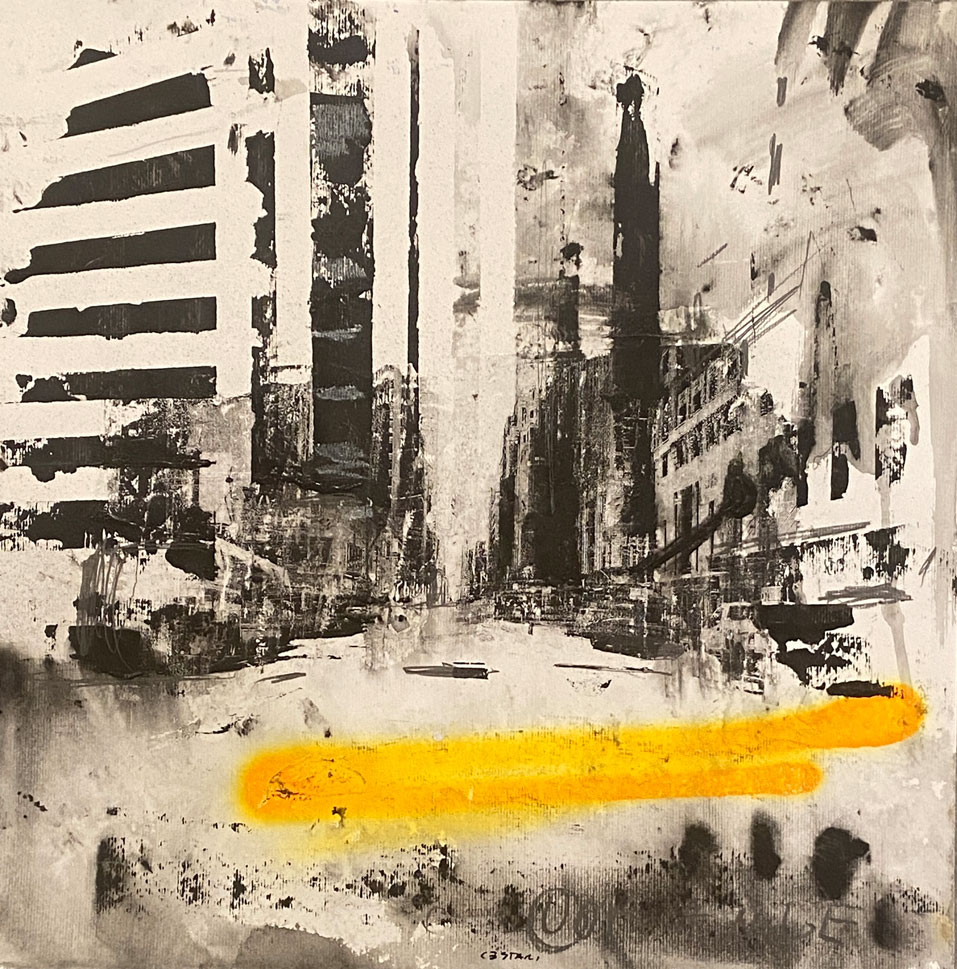CESTARI DANIELE, Orange, 2021, tecnica mista su carta, 40x40 cm_CESTA 056