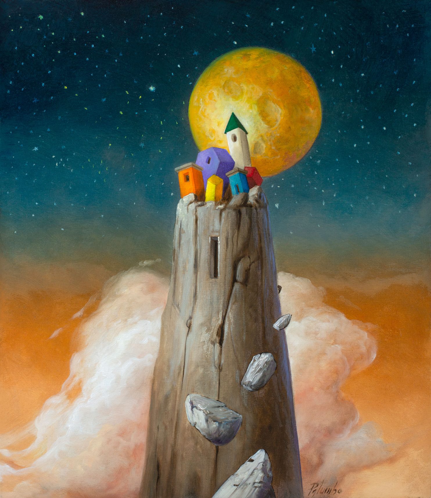 Palumbo Ciro, Piccolo borgo, 2021, olio su tela, 35x30 cm_AR 100 021