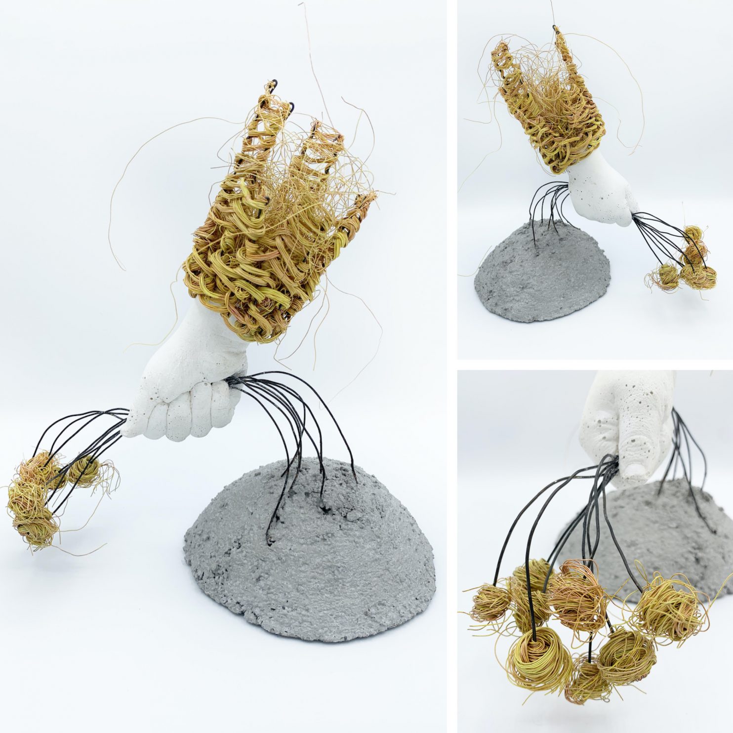 Kilde Lene, Hand, 2021, calcestruzzo, acciaio, rame, 28x28,5x17 cm_00