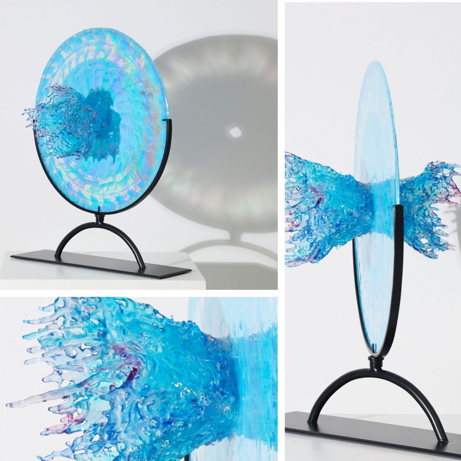 ANNALÙ, VAS blue, 2021, resina, vetro di Murano, inchiostri, 50x65x30 cm