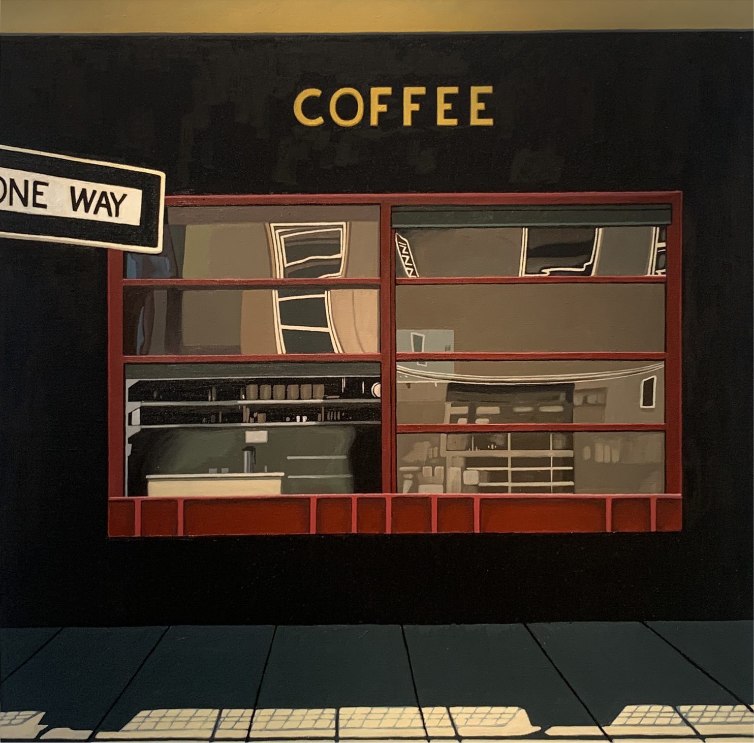 Mezynska Marta, Coffee, 2022, olio su tela, 50x50 cm