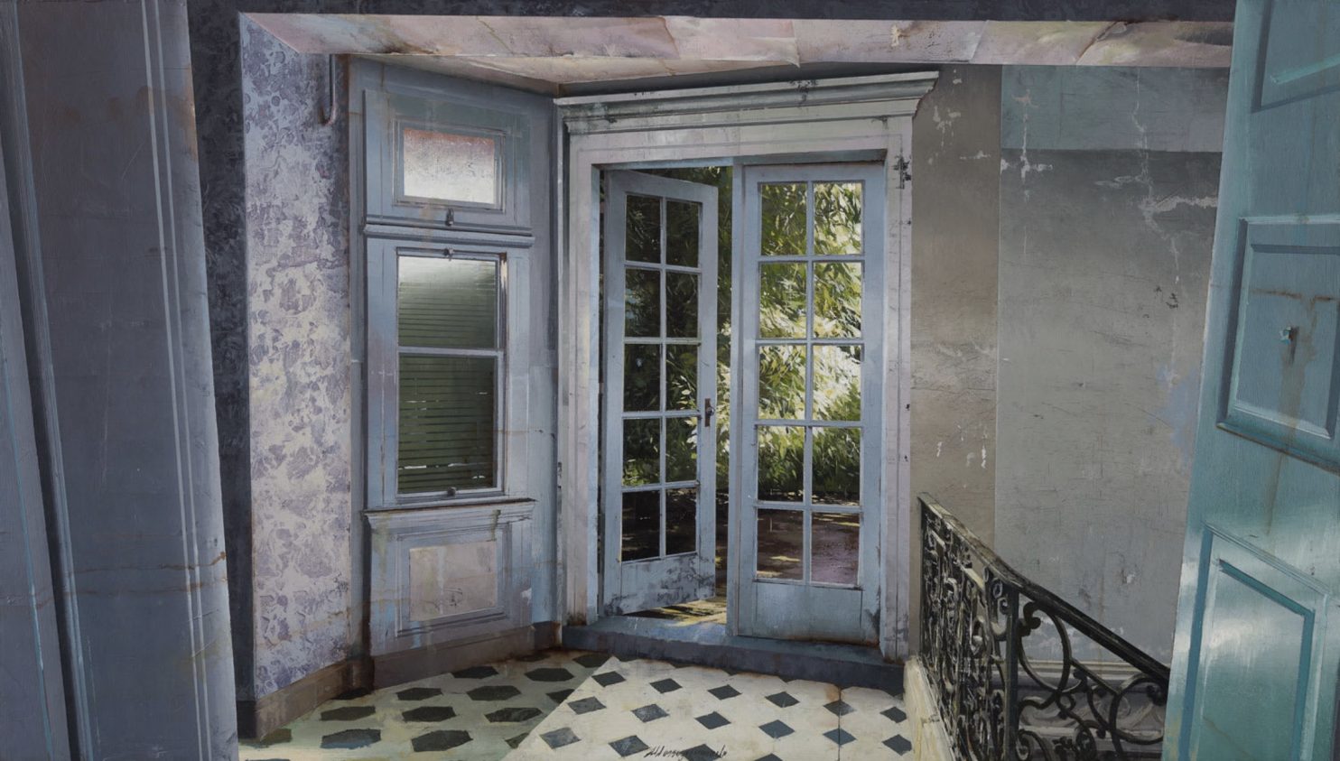 Massagrande Matteo, La Persiana, 2018, tecnica mista su tavola, 40x70 cm