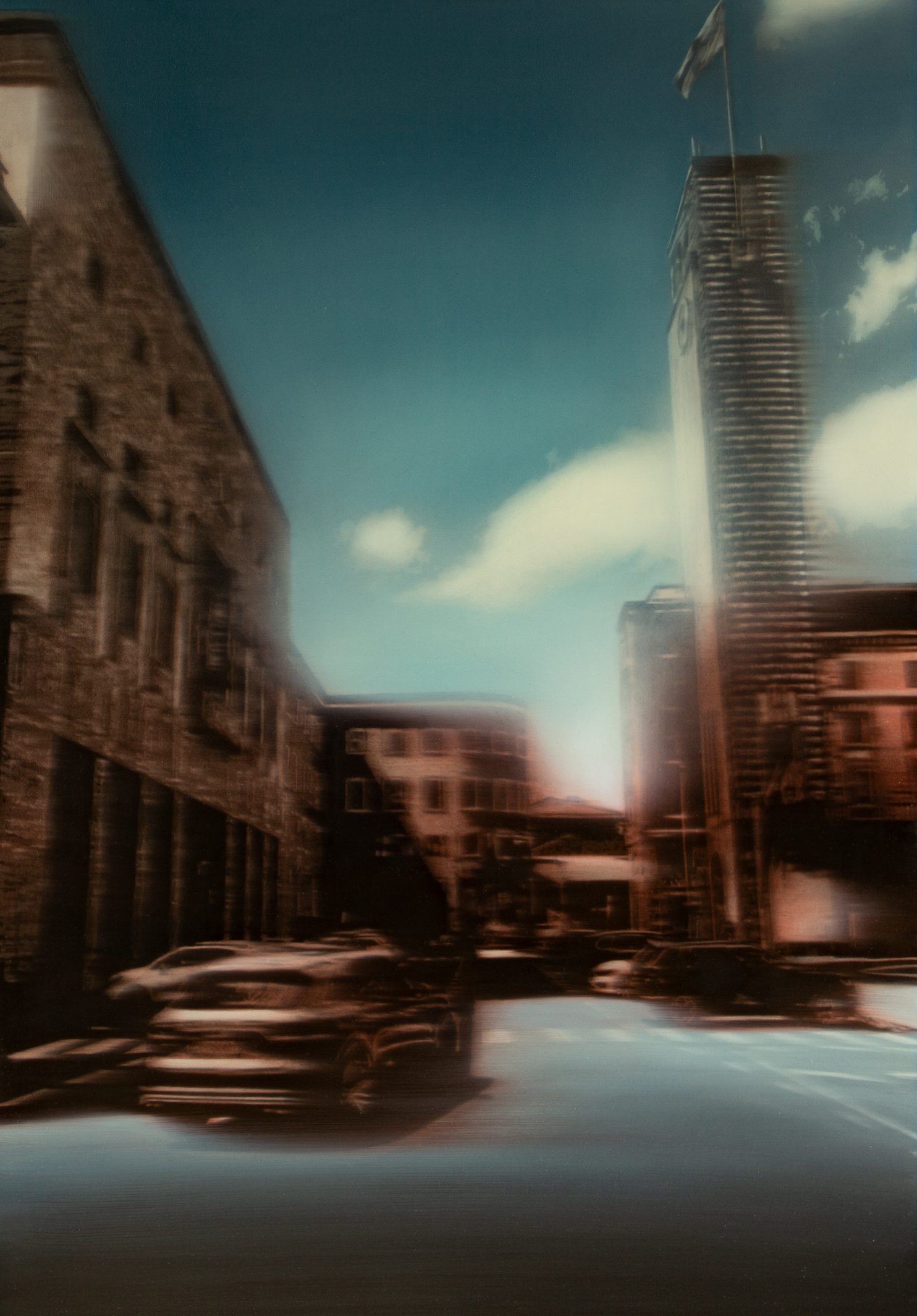 Amigues Jean-Marc, Piazza Monte Grappa, 2023, olio su dibond, 116 x 81 cm