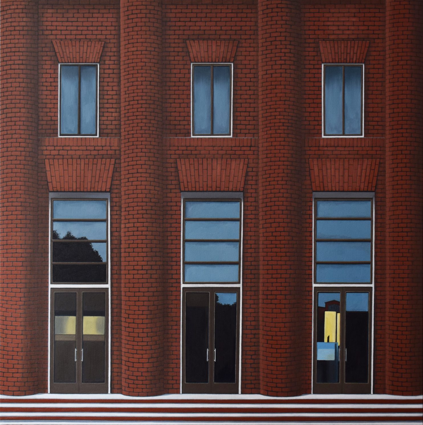 Mezynska Marta, Poste, 2022, olio su tela, 100x100 cm