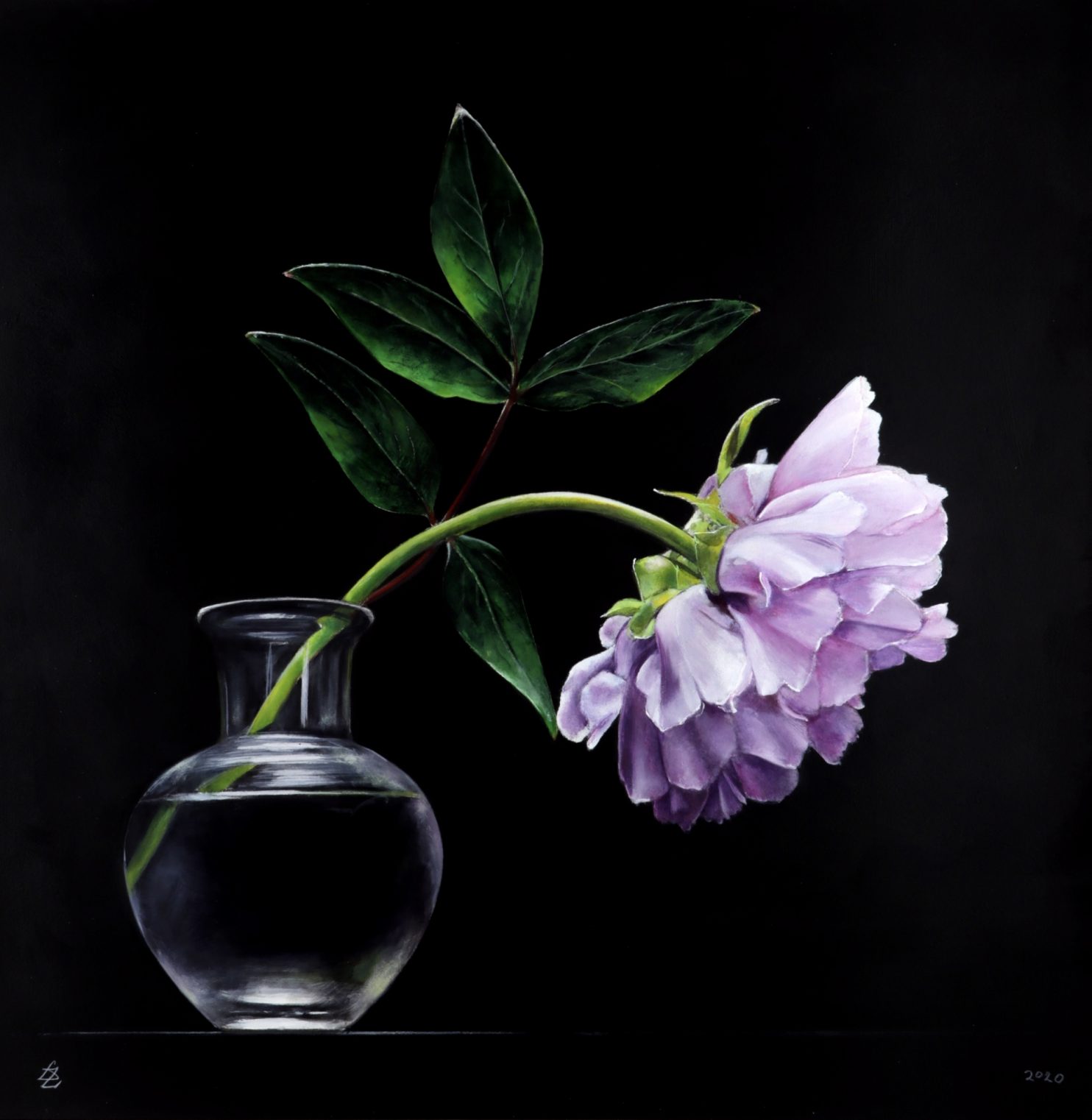 De Lucchi Ottorino, La Mattina di Aprile, 2020, drybrush su vinilico-tavola, 40x40 cm (46x46 cm con cornice)_DE-LU0684_00