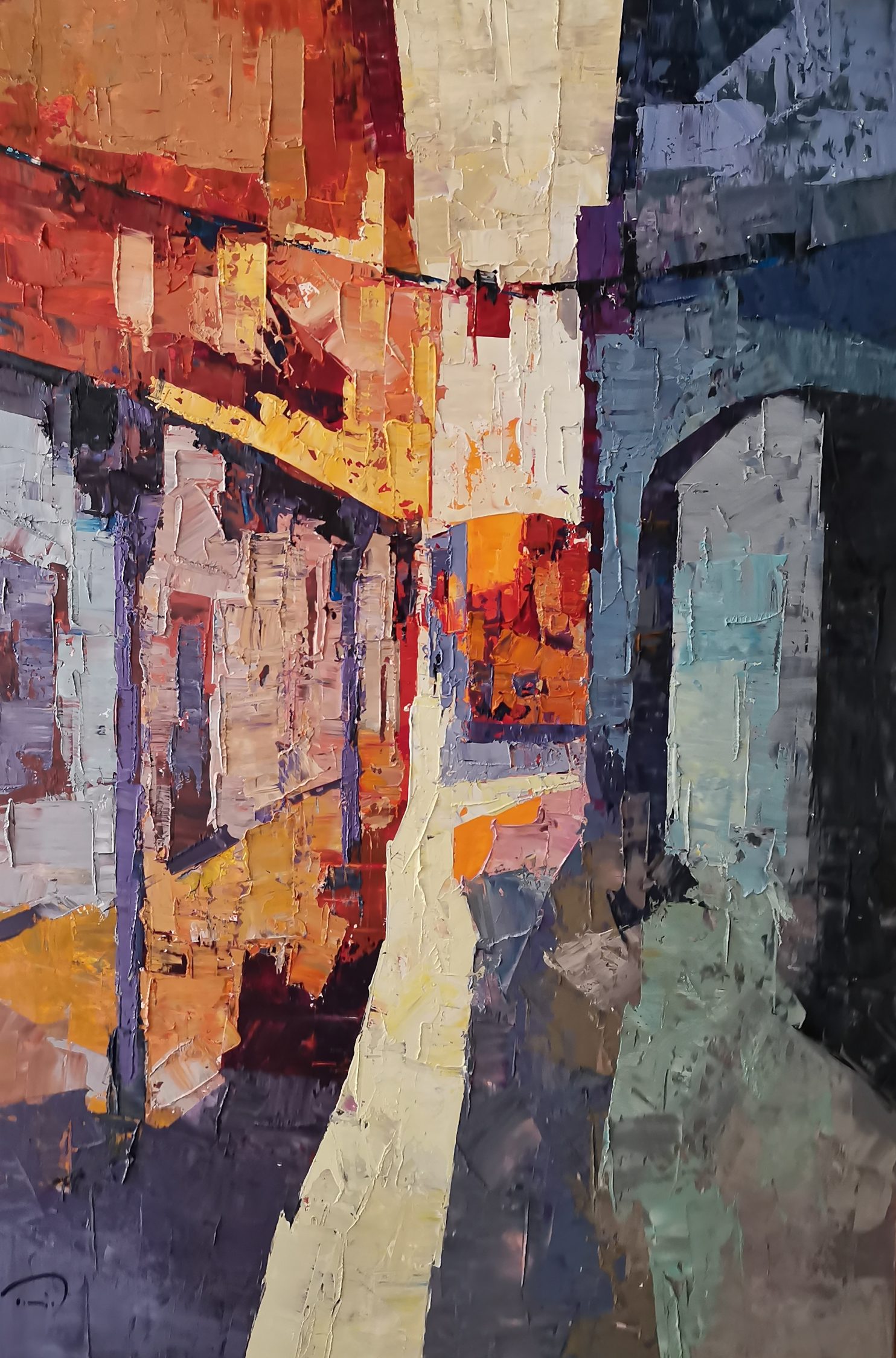 Sunyol Tomàs, L'home del Corso Matteotti, 2022, olio su carta, 60x40 cm_puntosullarte
