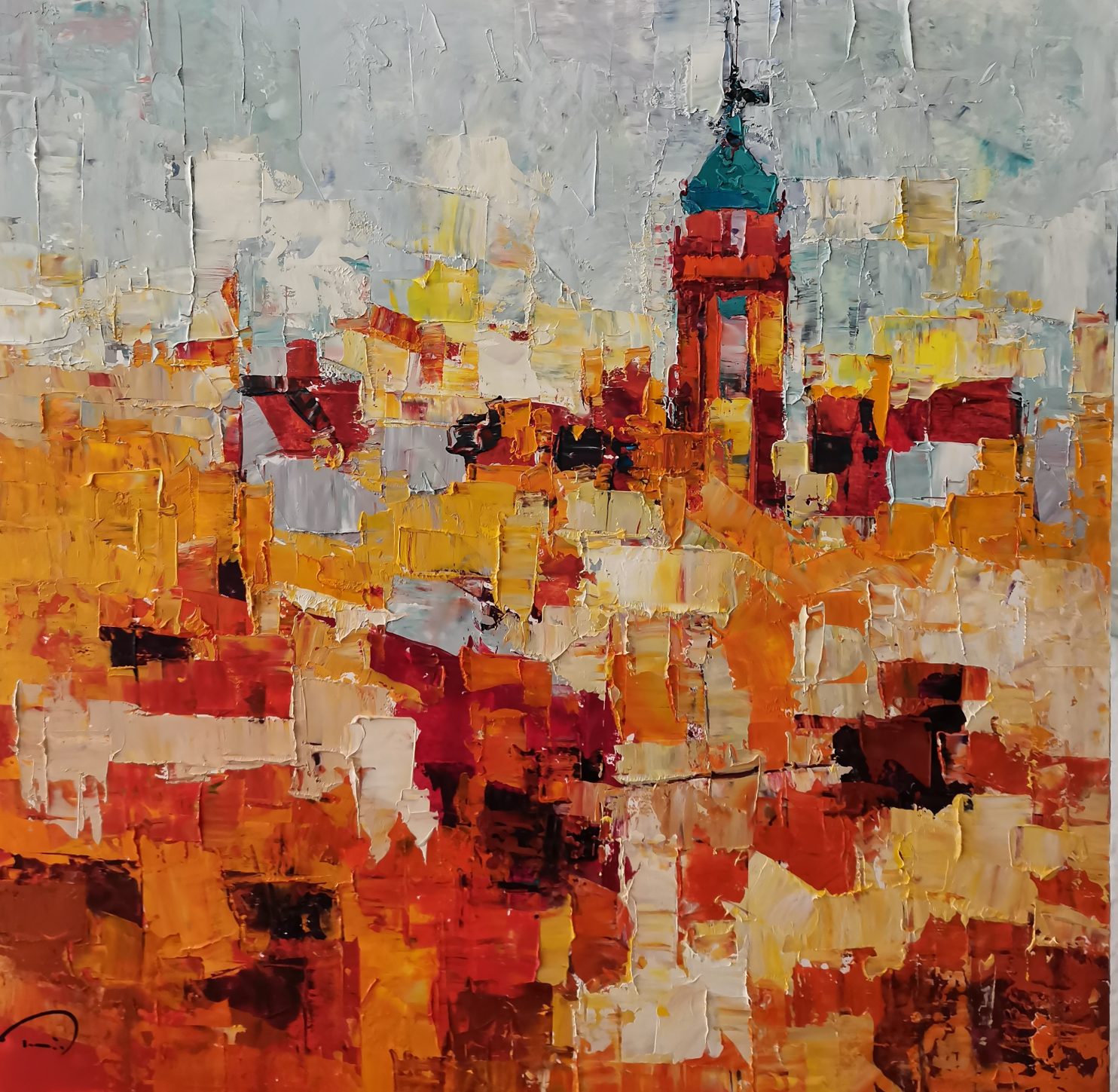 Sunyol Tomàs, Varese, 2022, olio su carta, 40x40cm_puntosullarte