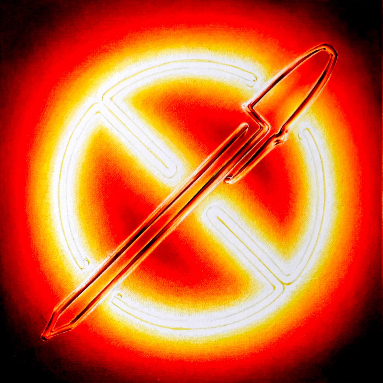 Amico Paolo, Queste non è una penna rossa, 2023, penna a sfera su carta, 15x15 cm