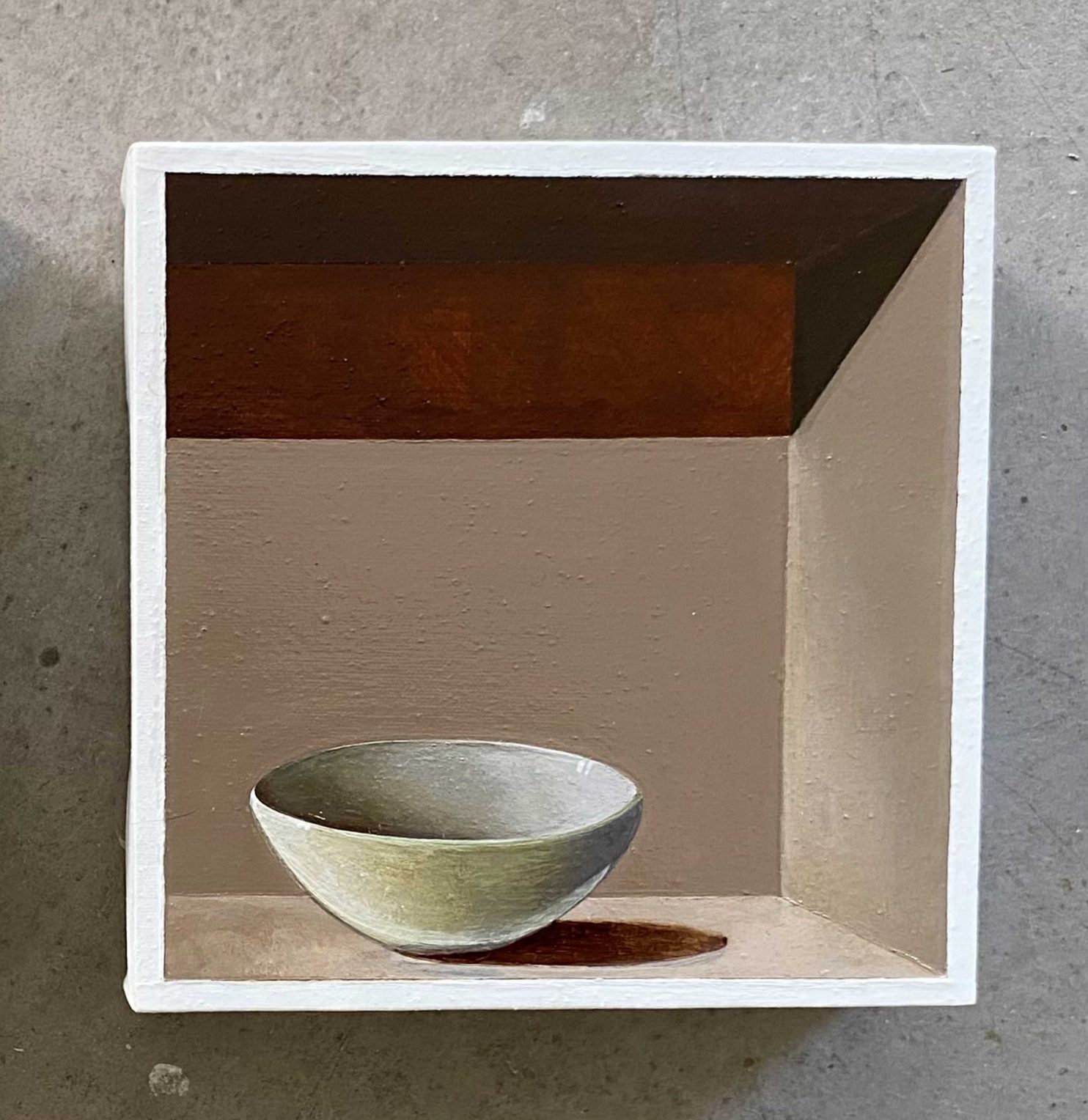 Cuoghi Vanni, La messa in scena della Pittura (Francisco B), 2023, acrilico e olio su tela e carta, 15x15 cm
