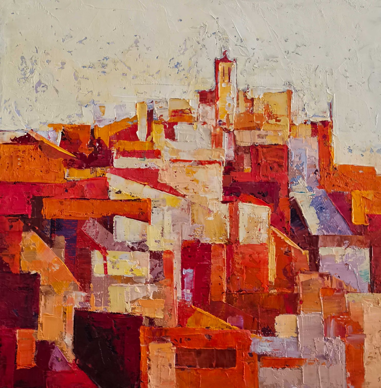 Sunyol Tomàs, Una tarda al Sacro Monte, 2023, olio su tela, 20x20 cm