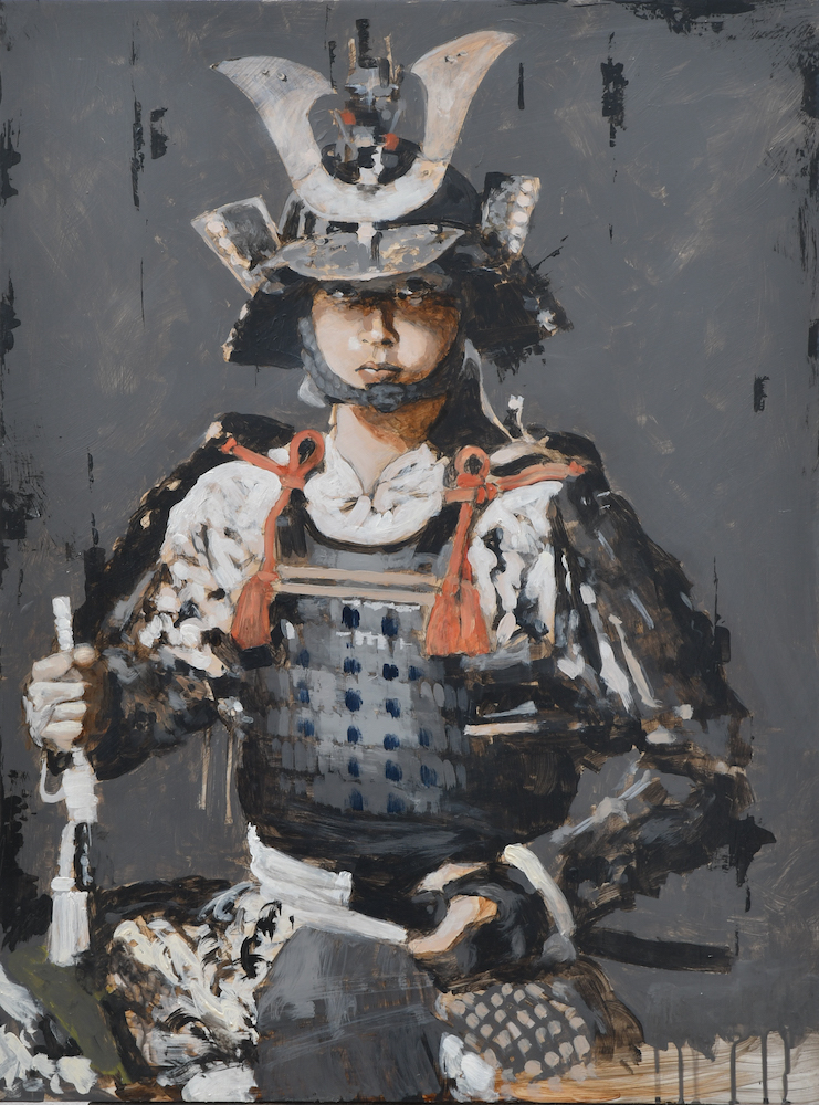 Porta Tom, Young samurai II, 2023 , acrilico su tavola, 80x60 cm_4936