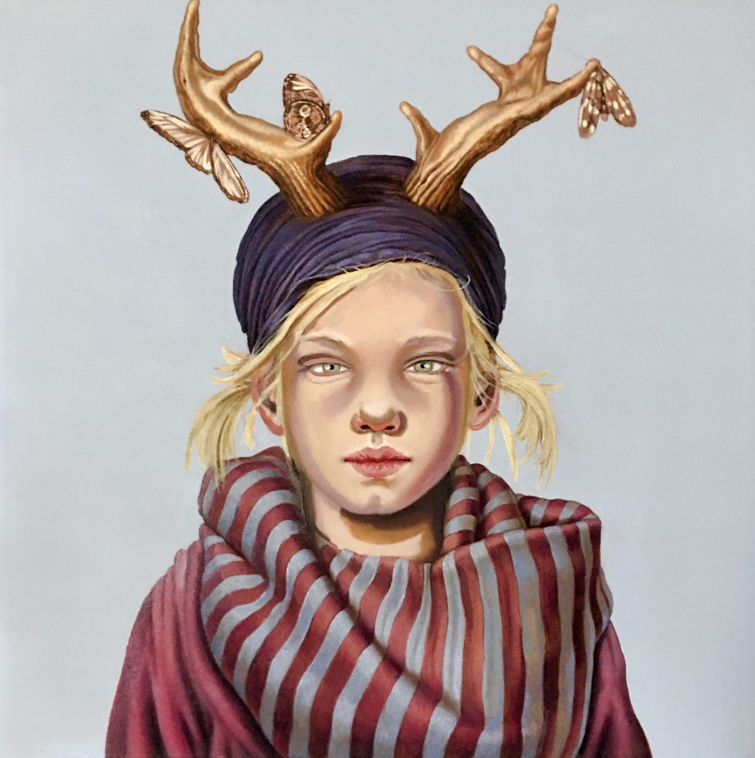 Giraudo Claudia, 2023, Cuore di cervo, olio su tela, 50x50 cm