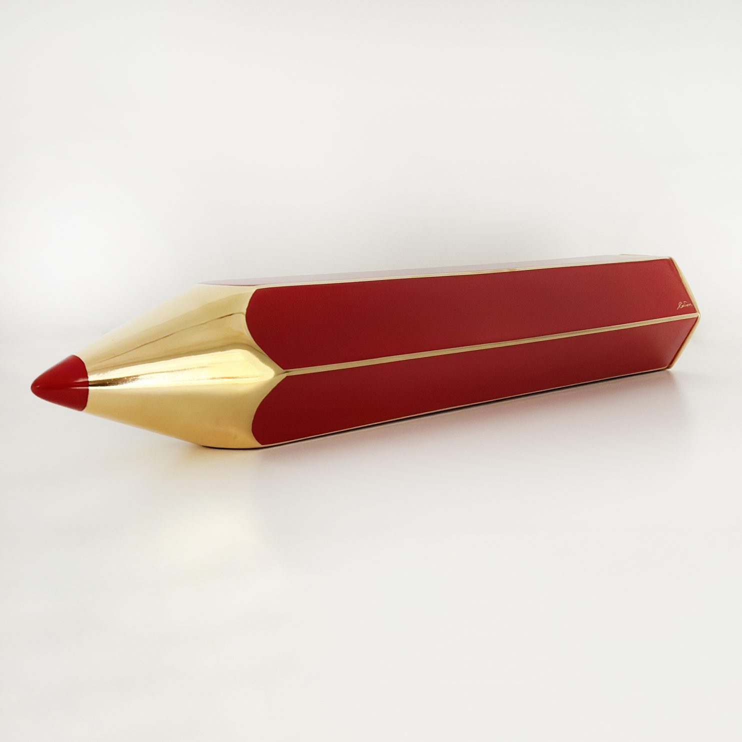 Laveri Giorgio, Tita, 2019, ceramica smaltata con interventi al terzo fuoco in oro zecchino, 12x12x61 cm_2