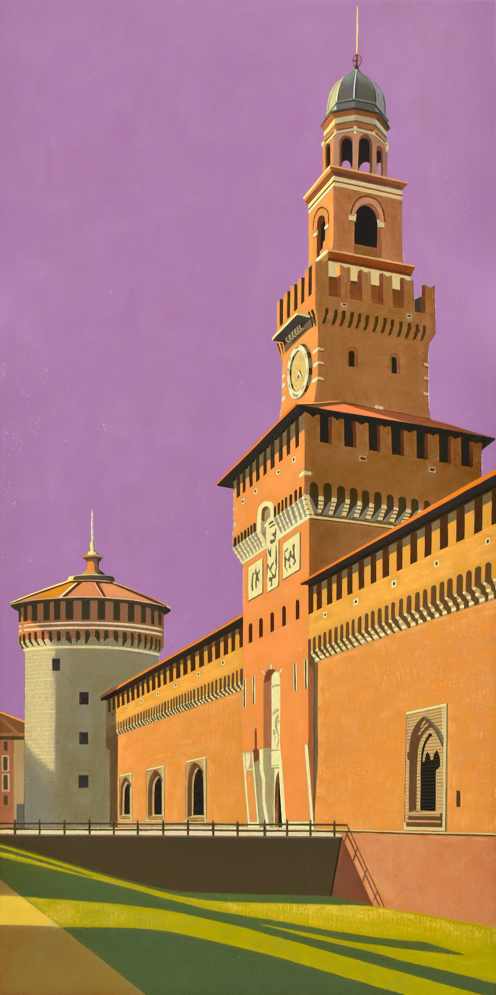 Reggio Mauro, Castello Sforzesco, 2023, olio su tela, 80x40 cm