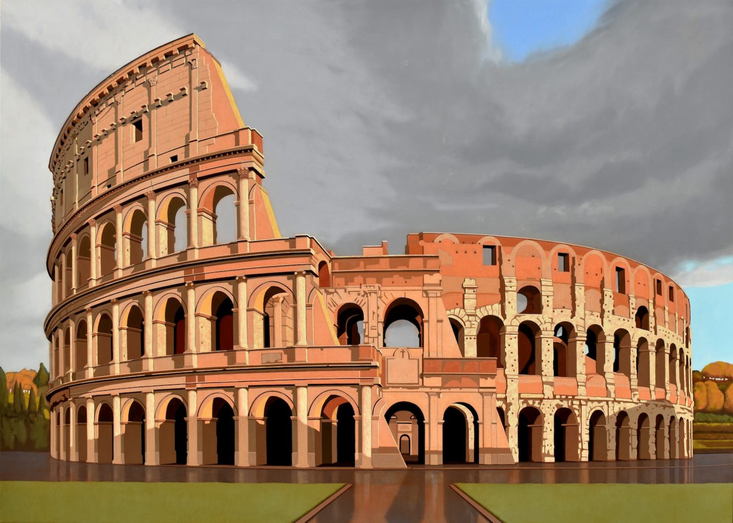 Reggio Mauro, Colosseo, 2023, olio su tela, 100x140 cm