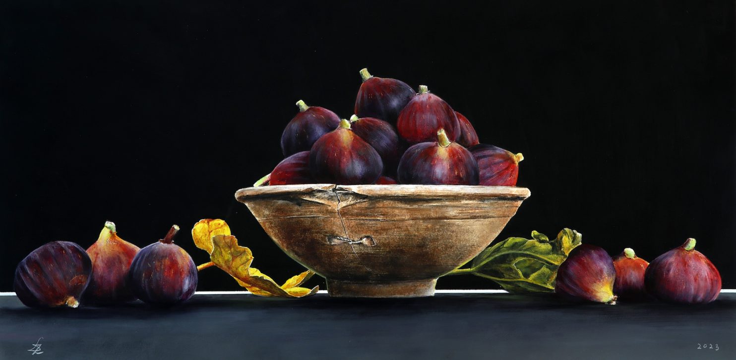 De Lucchi Ottorino-Settembre a Cagnola-2023-drybrush su tavola-30x60 cm-Galleria-punto-sull-arte