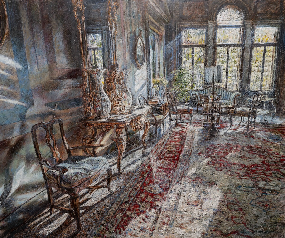 Minotto Raffaele-Scorcio dinterno-2023-olio su tavola-100x120cm-Galleria-punto-sull-arte-varese