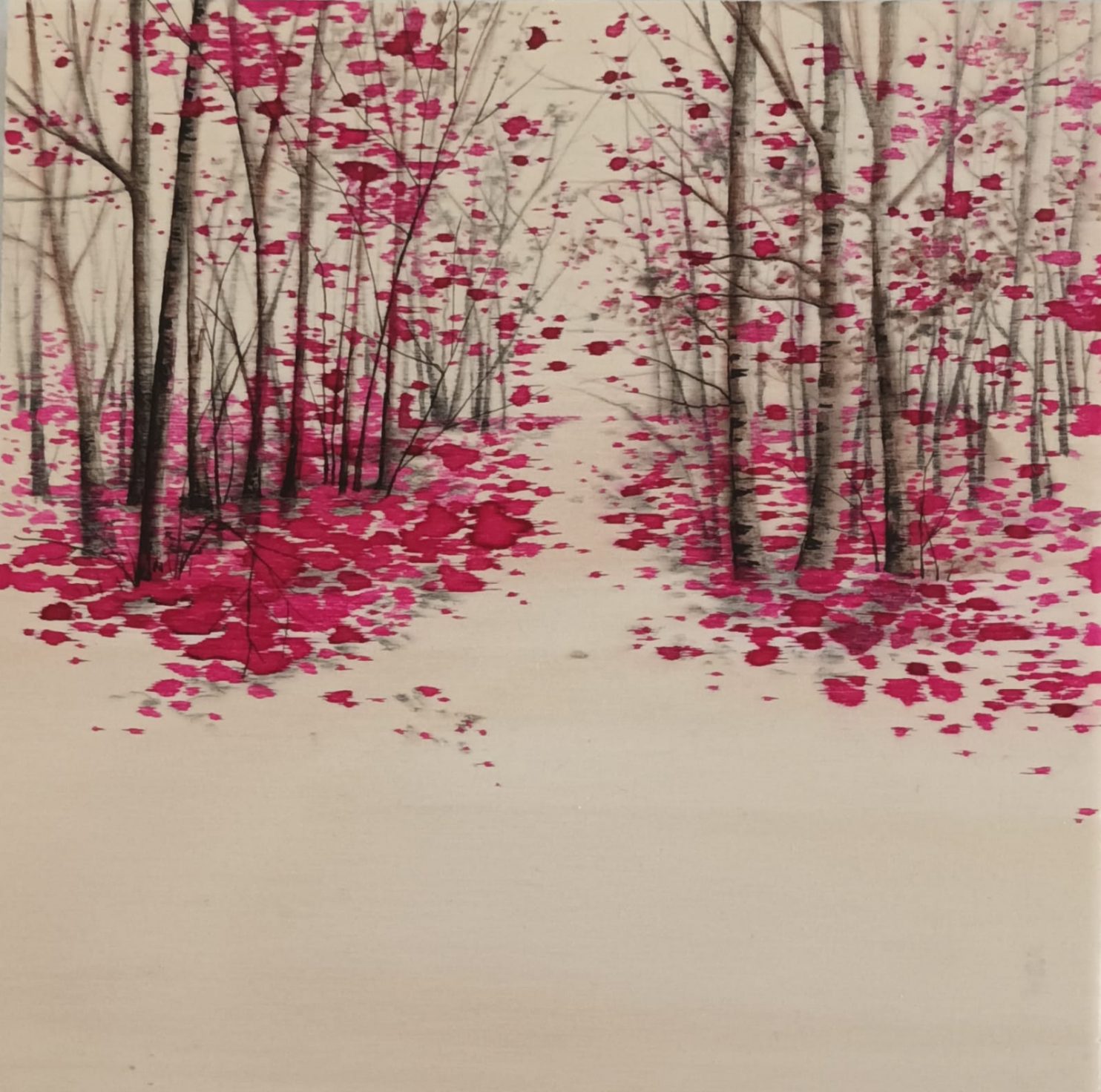 Vicari-Marika-punto-sull-arte-galleria-contemporanea-italiana-As I walk. To be in the pink, 2025, grafite, inchiostro su tavola, 20x20 cm_VIC 419